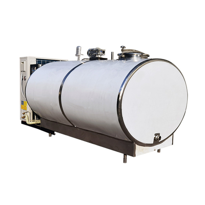 Tipo horizontal crudo del tanque 2000L del enfriamiento de la leche de la máquina de proceso de las instalaciones lecheras