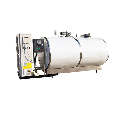 Tipo horizontal crudo del tanque 2000L del enfriamiento de la leche de la máquina de proceso de las instalaciones lecheras